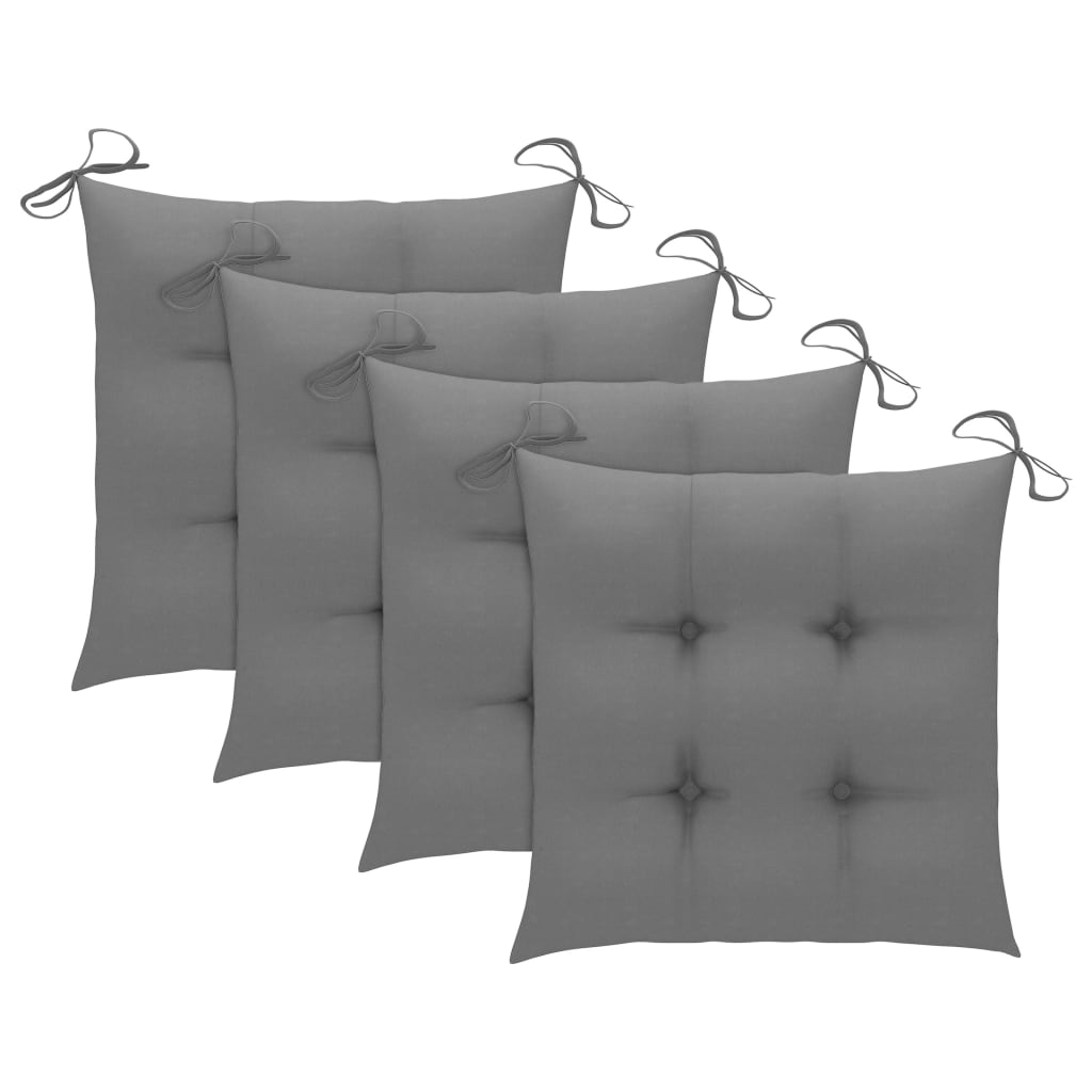 Stuhlkissen 4 Stk. Grau 40x40x7 cm Oxford-Gewebe