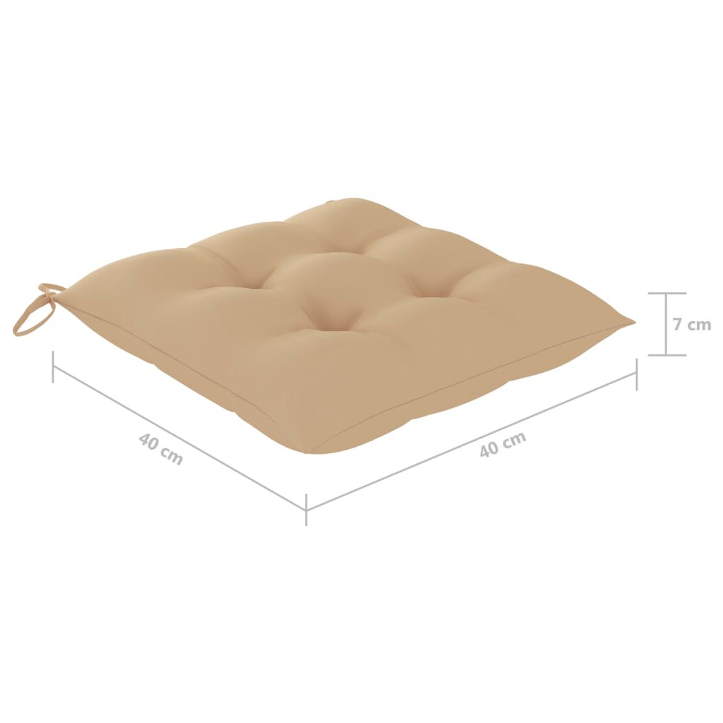 Stuhlkissen 4 Stk. Beige 40x40x7 cm Oxford-Gewebe