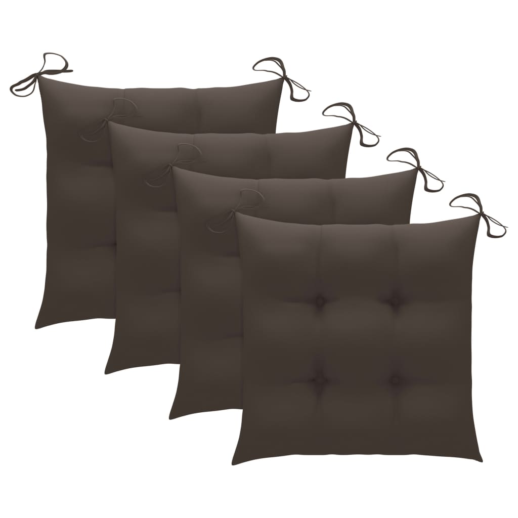 Stuhlkissen 4 Stk. Taupe 40x40x7 cm Oxford-Gewebe