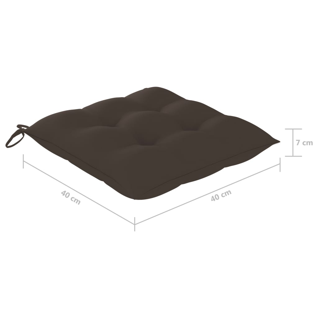 Stuhlkissen 4 Stk. Taupe 40x40x7 cm Oxford-Gewebe