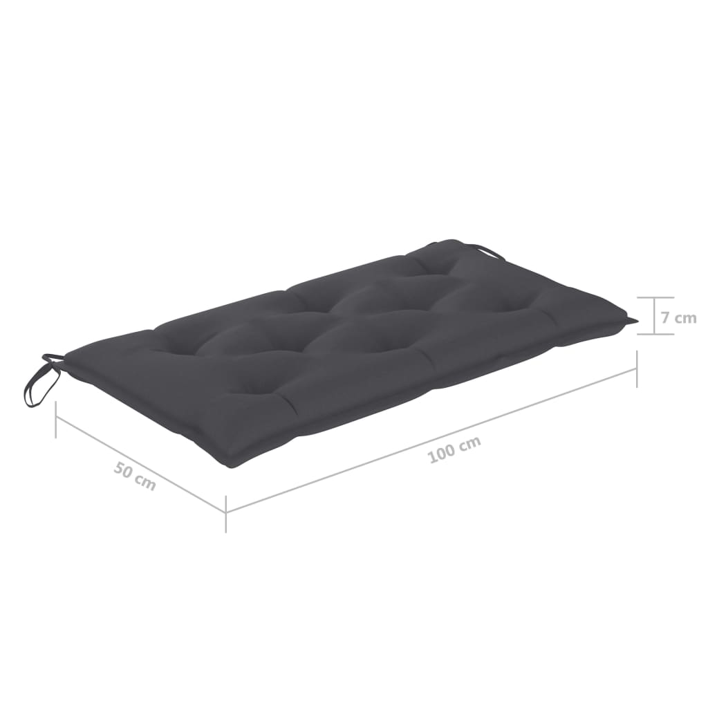 Gartenbank-Auflage Anthrazit 100x50x7 cm Oxford-Gewebe