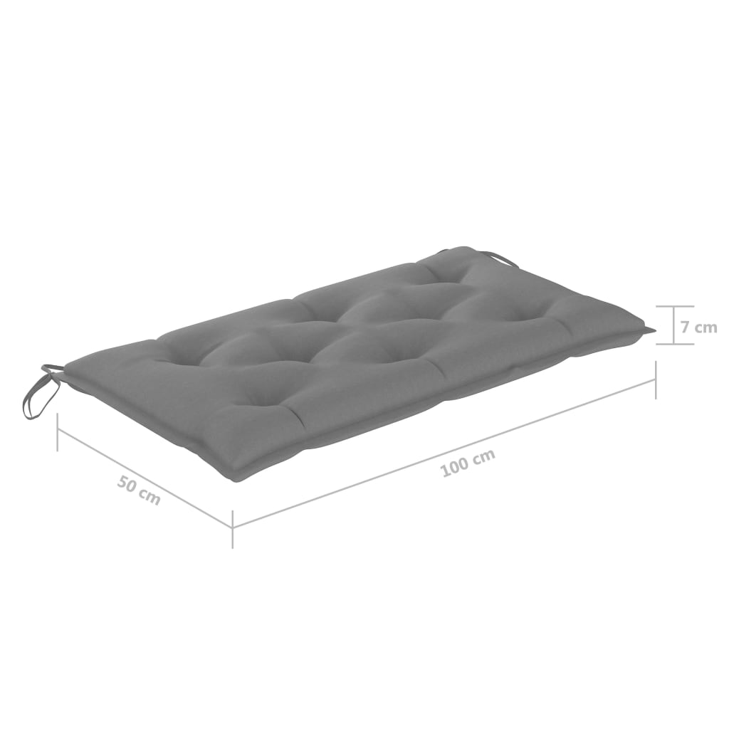 Gartenbank-Auflage Grau 100x50x7 cm Oxford-Gewebe