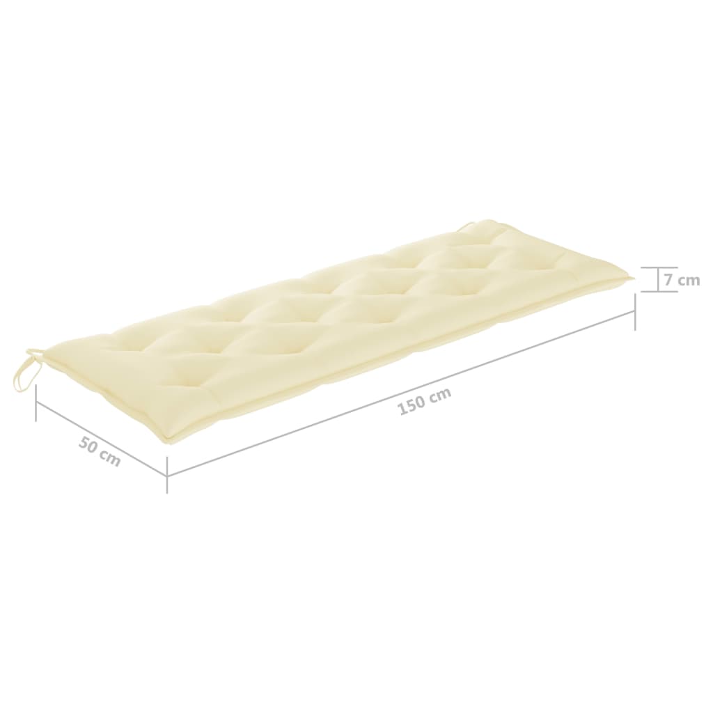 Gartenbank-Auflage Cremeweiß 150x50x7 cm Oxford-Gewebe