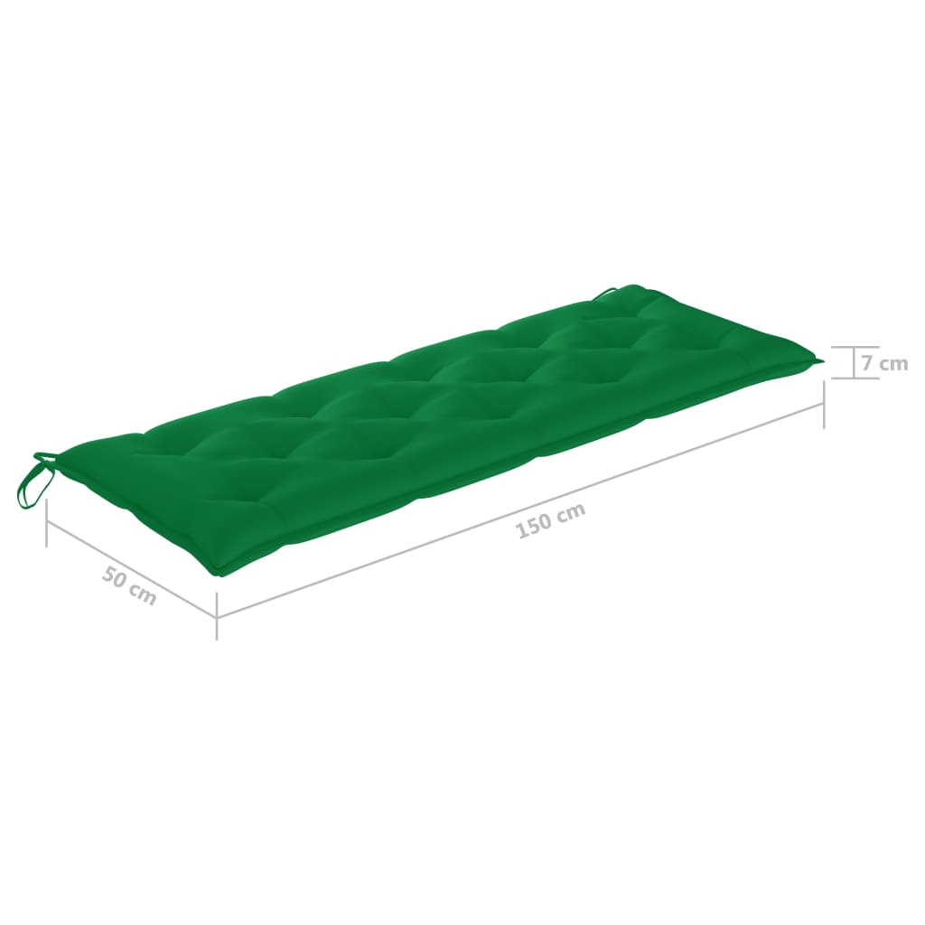 Gartenbank-Auflage Grün 150x50x7 cm Oxford-Gewebe
