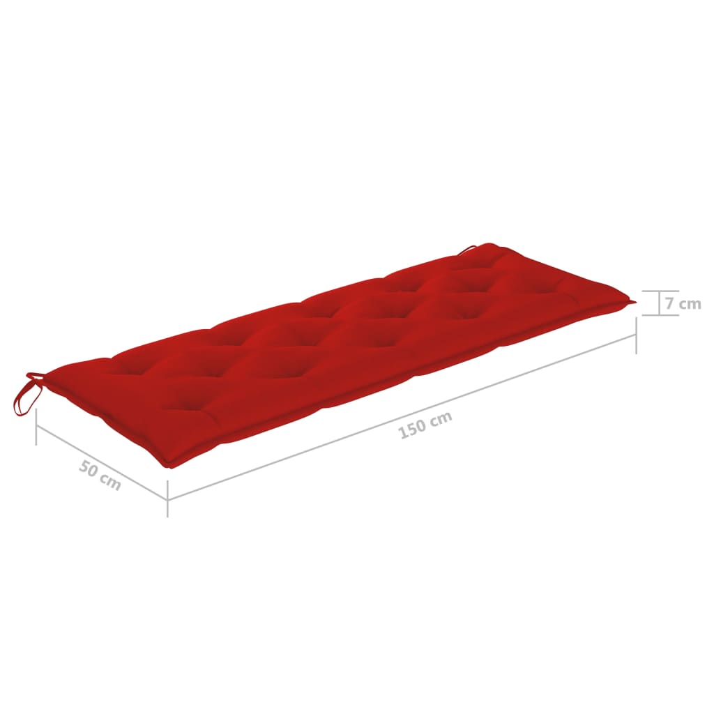 Gartenbank-Auflage Rot 150x50x7 cm Oxford-Gewebe