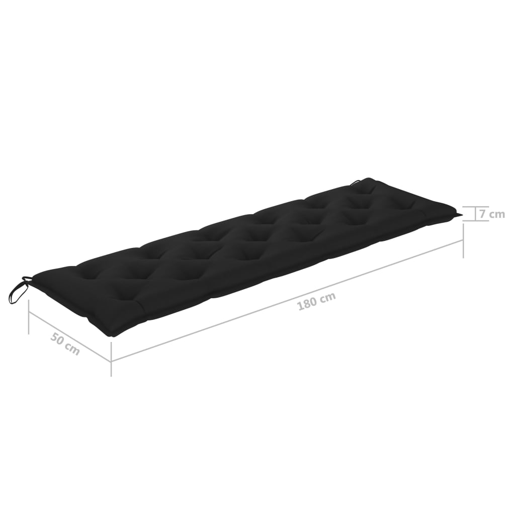 Gartenbank-Auflage Schwarz 180x50x7 cm Oxford-Gewebe