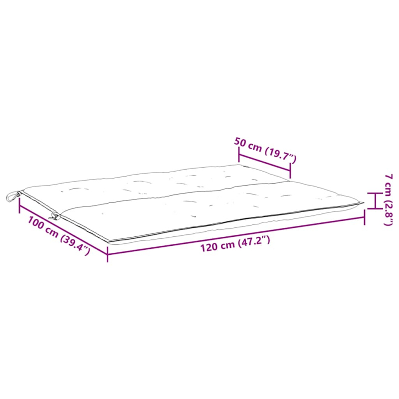 Gartenbank-Auflage Anthrazit 120x(50+50)x7 cm Oxford-Gewebe