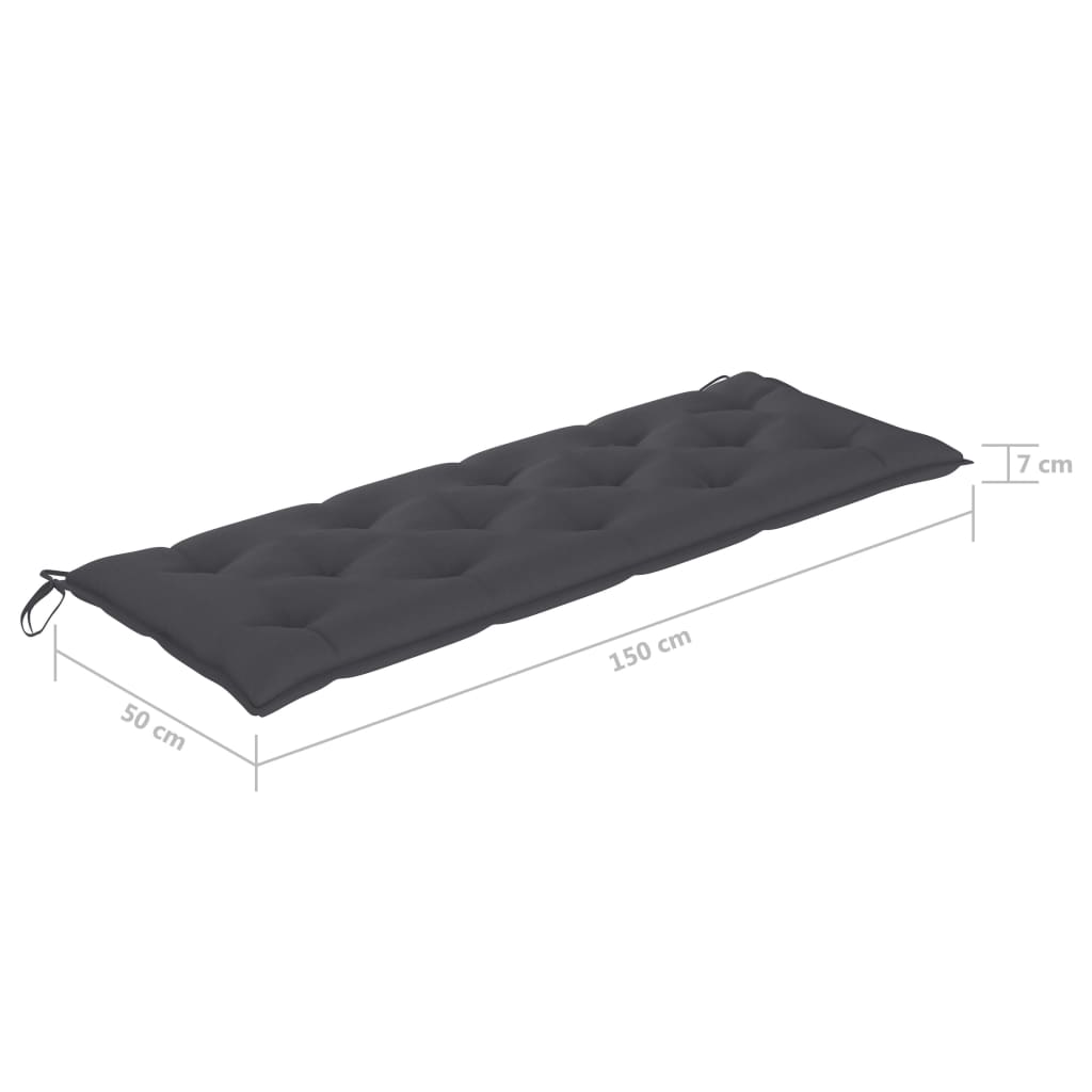 Gartenbank-Auflage Anthrazit 150x(50+50)x7 cm Oxford-Gewebe