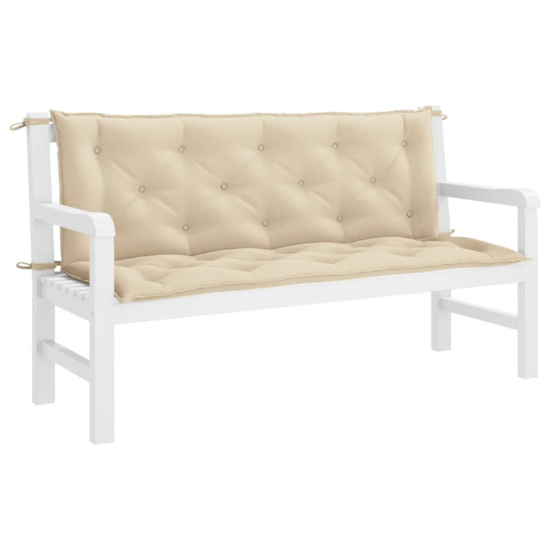 Gartenbank-Auflage Beige 150x(50+50)x7 cm Oxford-Gewebe