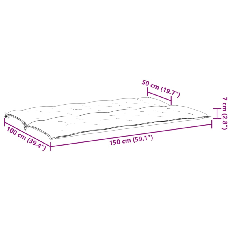 Gartenbank-Auflage Beige 150x(50+50)x7 cm Oxford-Gewebe