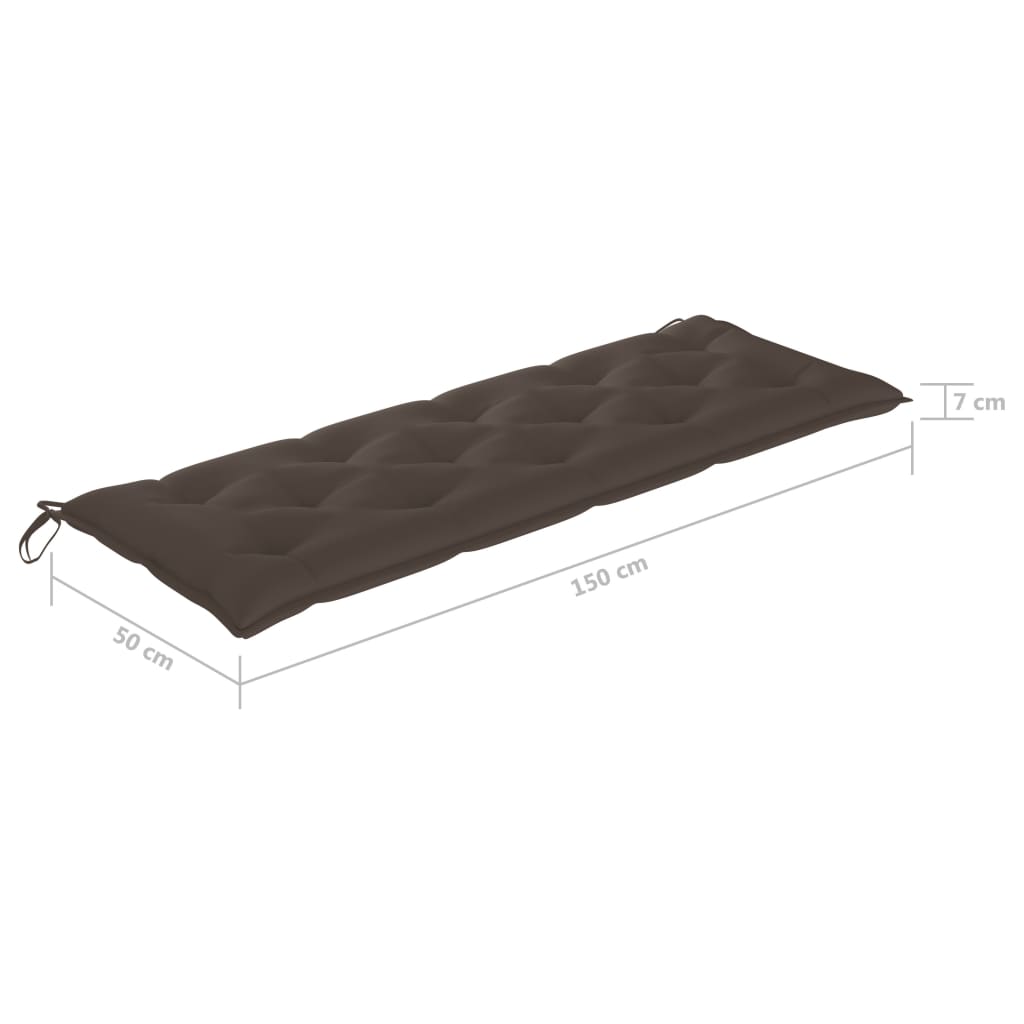 Gartenbank-Auflage Taupe 150x(50+50)x7 cm Oxford-Gewebe