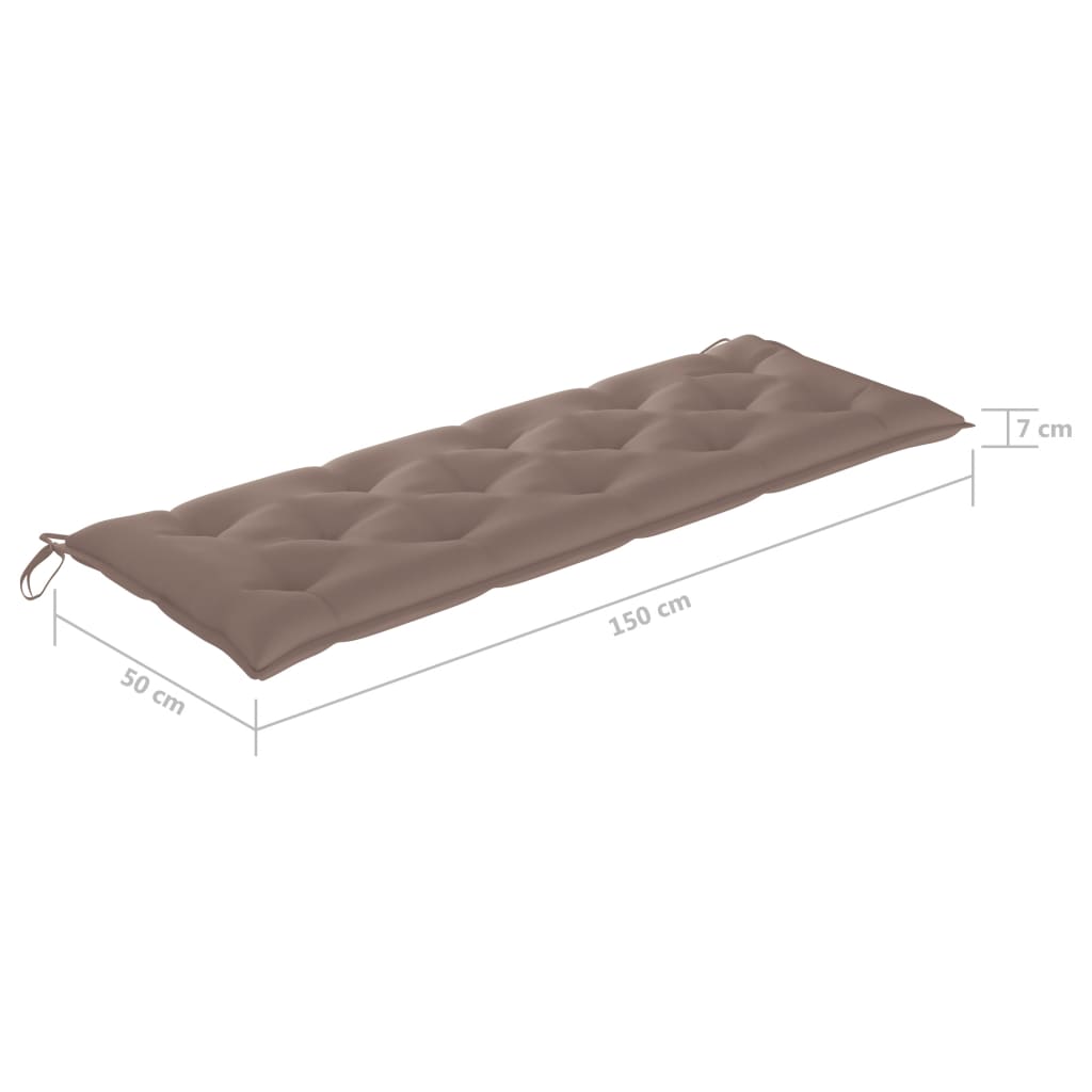 Gartenbank-Auflage Taupe 150x(50+50)x7 cm Oxford-Gewebe