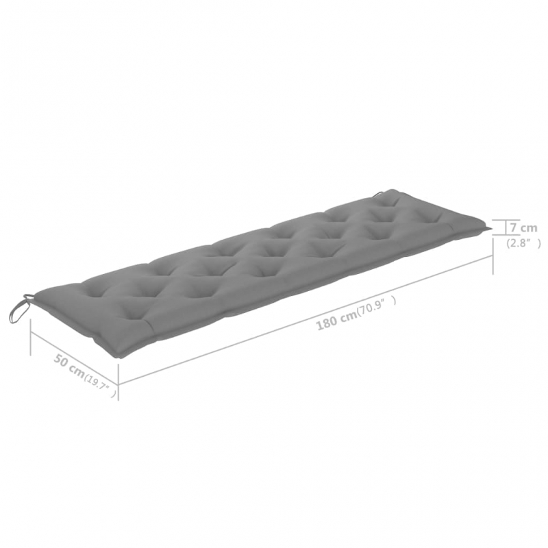 Gartenbank-Auflage Grau 180x(50+50)x7 cm Oxford-Gewebe
