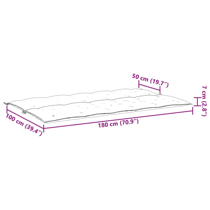 Gartenbank-Auflage Beige 180x(50+50)x7 cm Oxford-Gewebe
