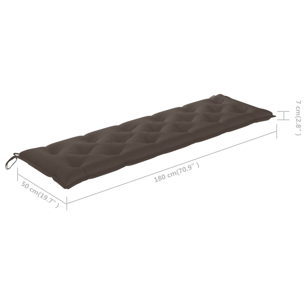 Gartenbank-Auflage Taupe 180x(50+50)x7 cm Oxford-Gewebe