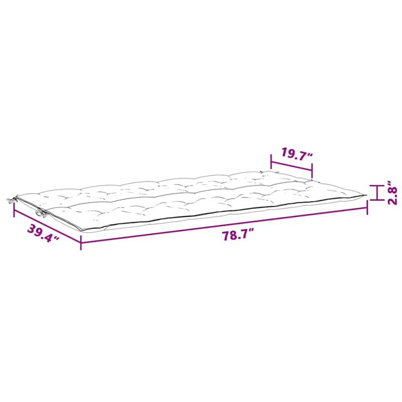 Gartenbank-Auflage Anthrazit 200x(50+50)x7 cm Oxford-Gewebe