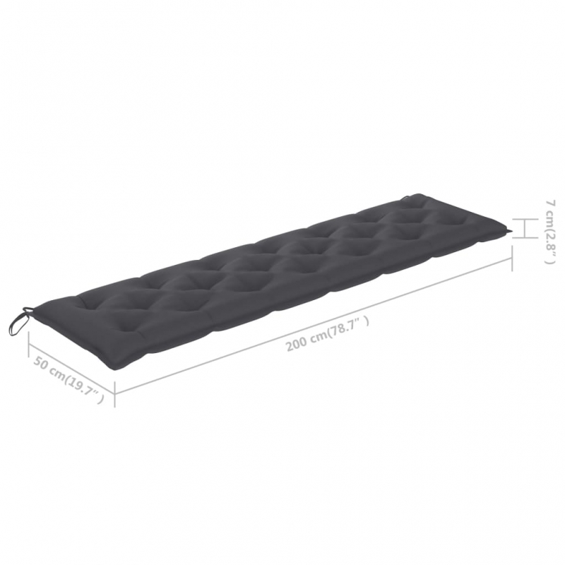 Gartenbank-Auflage Anthrazit 200x(50+50)x7 cm Oxford-Gewebe