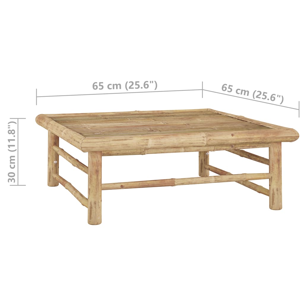 3-tlg. Garten-Lounge-Set mit Kissen Bambus
