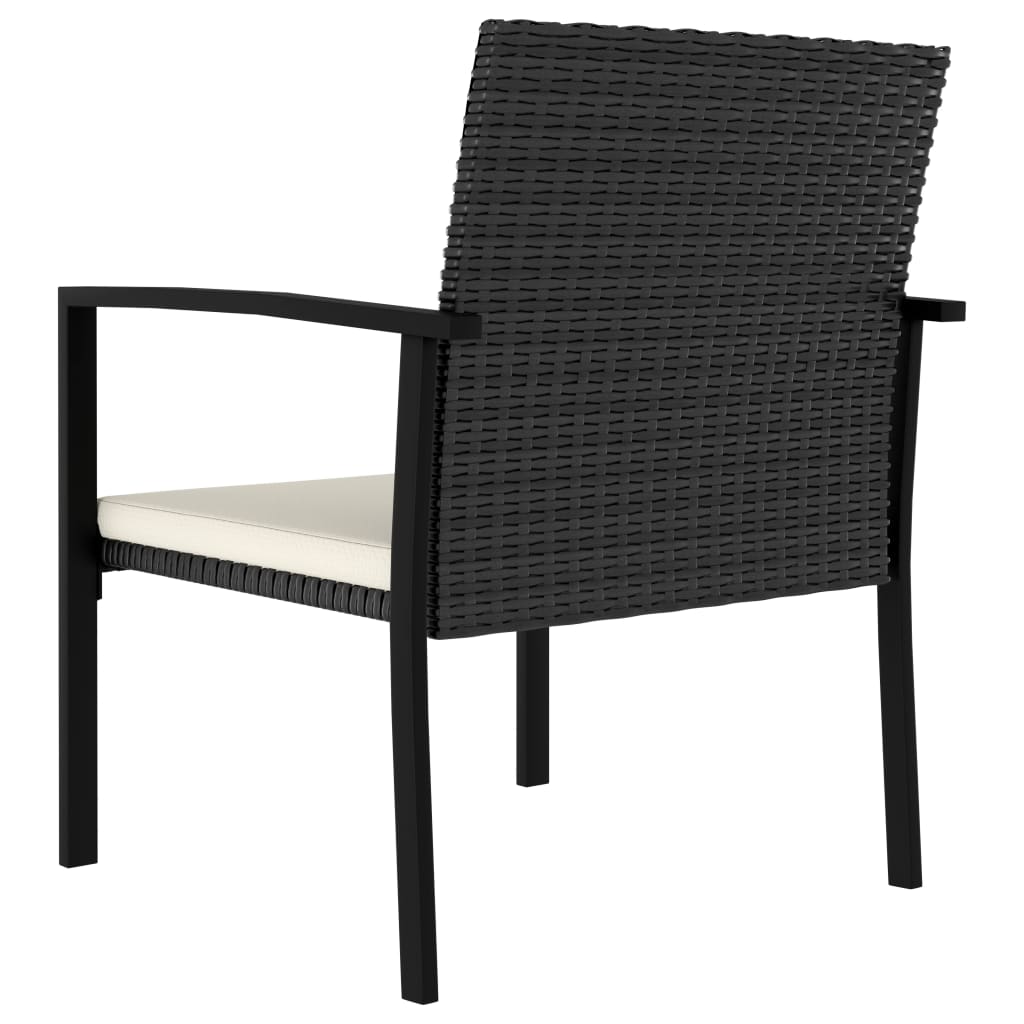 Garten-Essstühle 2 Stk. Poly Rattan Schwarz