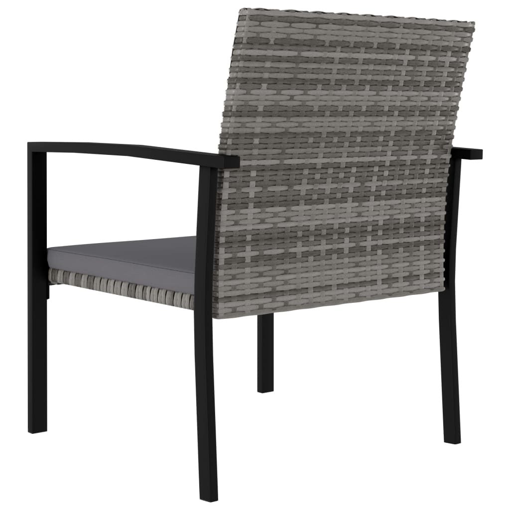 Garten-Essstühle 4 Stk. Poly Rattan Grau