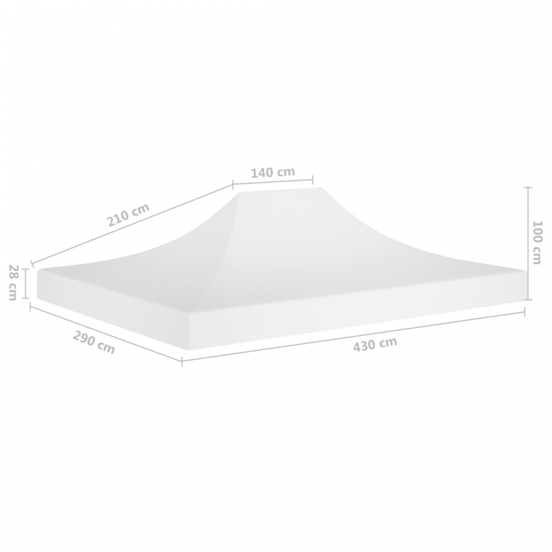 Partyzelt-Dach 4,5x3 m Weiß 270 g/m²