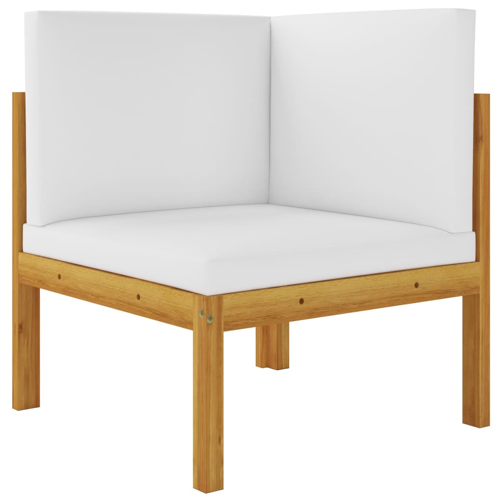 10-tlg. Garten-Lounge-Set mit Kissen Cremeweiß Massivholz Akazie