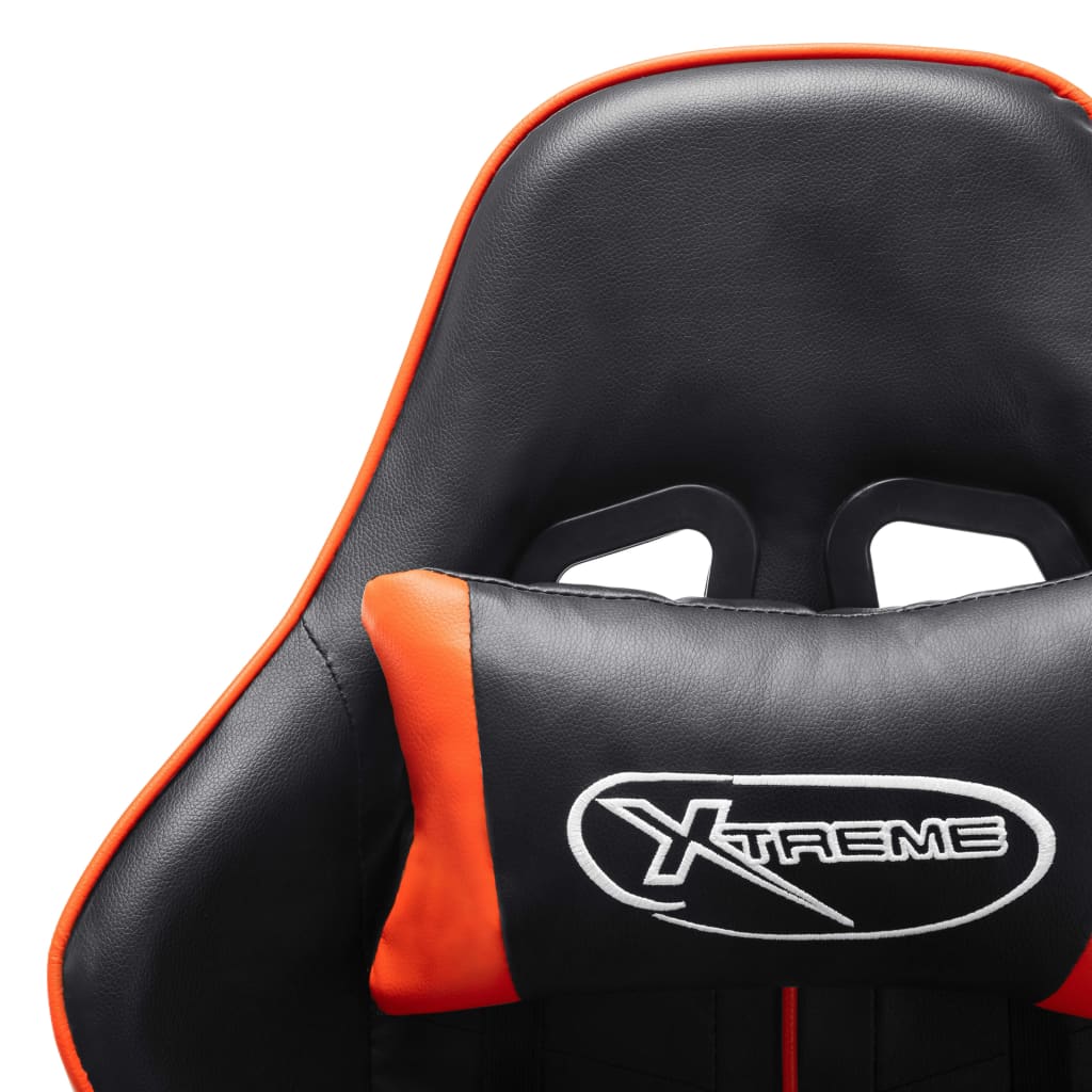 Gaming-Stuhl Schwarz und Orange Kunstleder