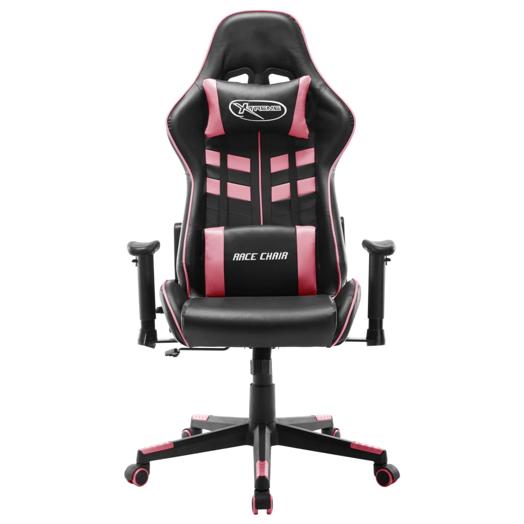 Gaming-Stuhl Weiß und Rosa Kunstleder