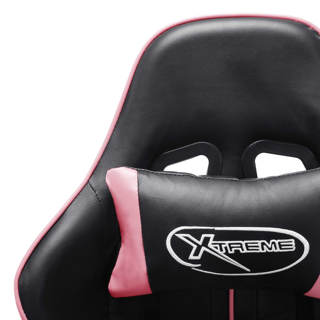 Gaming-Stuhl Weiß und Rosa Kunstleder