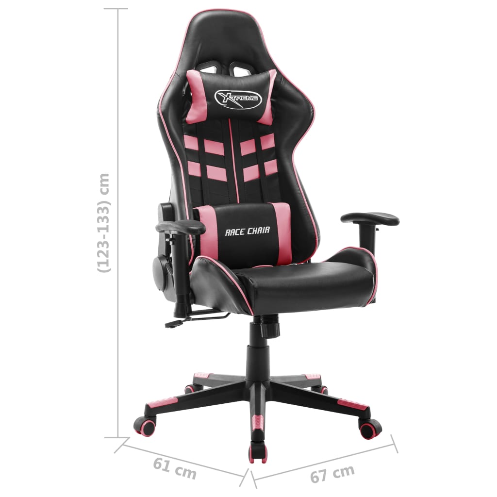 Gaming-Stuhl Weiß und Rosa Kunstleder