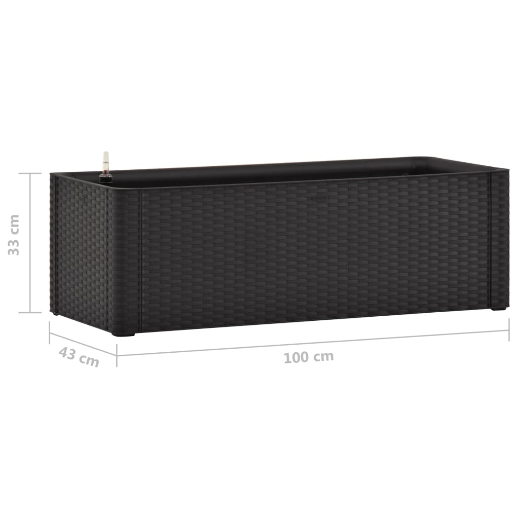 Garten-Hochbeet Selbstbewässerungssystem Anthrazit 100x43x33 cm