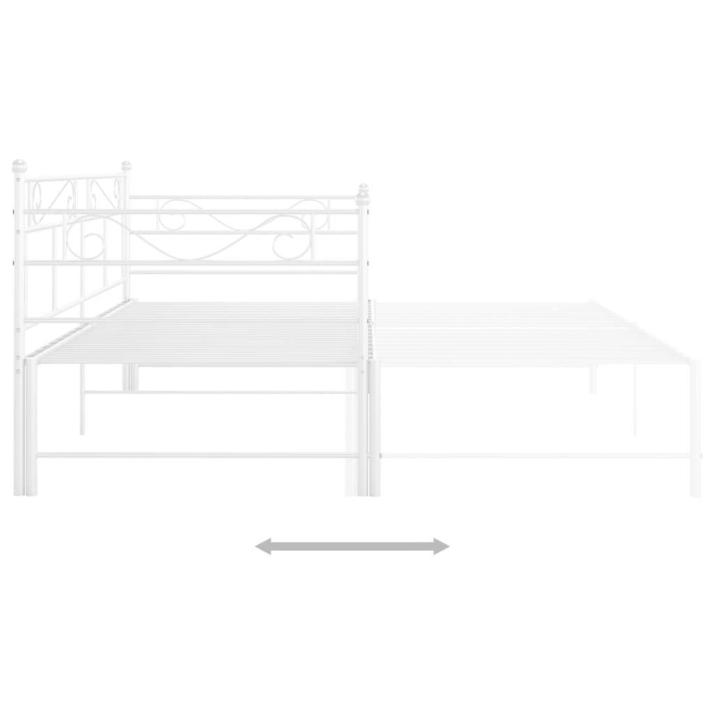 Ausziehsofa Bettgestell Weiß Metall 90x200 cm