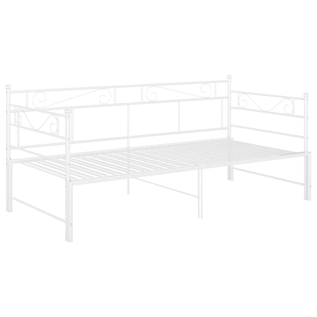 Ausziehsofa Bettgestell Weiß Metall 90x200 cm