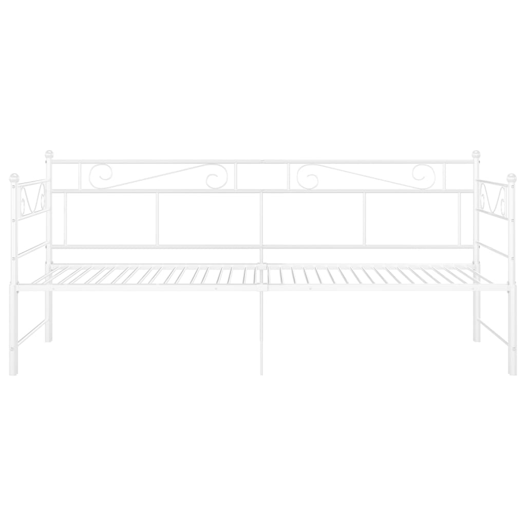 Ausziehsofa Bettgestell Weiß Metall 90x200 cm