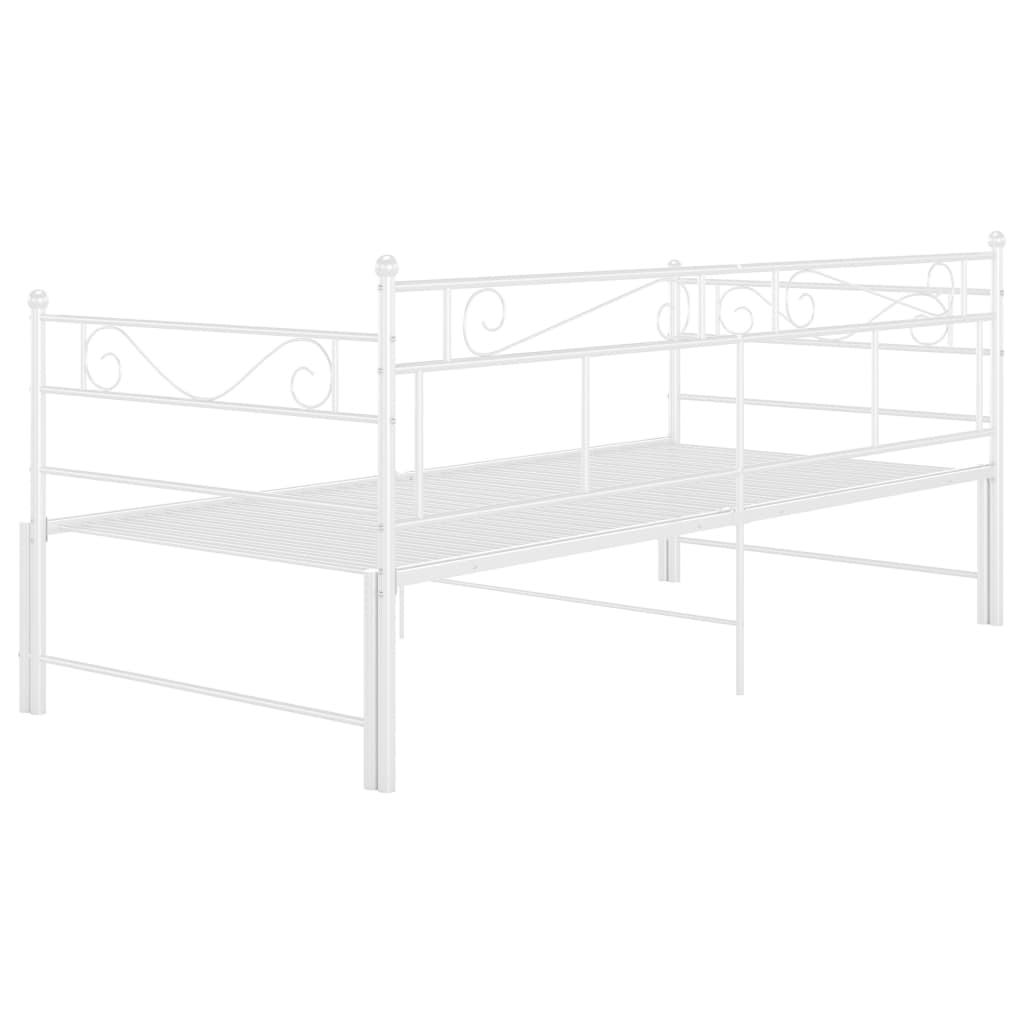 Ausziehsofa Bettgestell Weiß Metall 90x200 cm