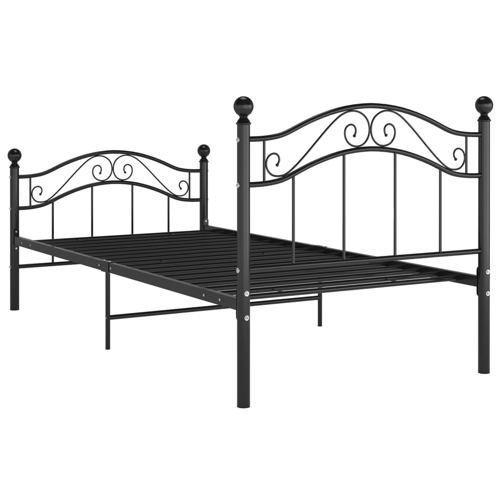 Bett Schwarz Metall 90x200 cm