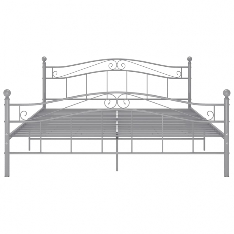 Bett Grau Metall 140x200 cm