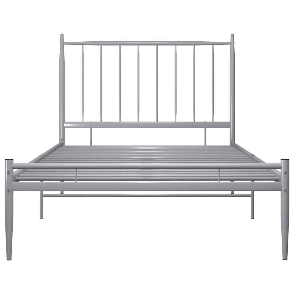 Bett Grau Metall 100x200 cm