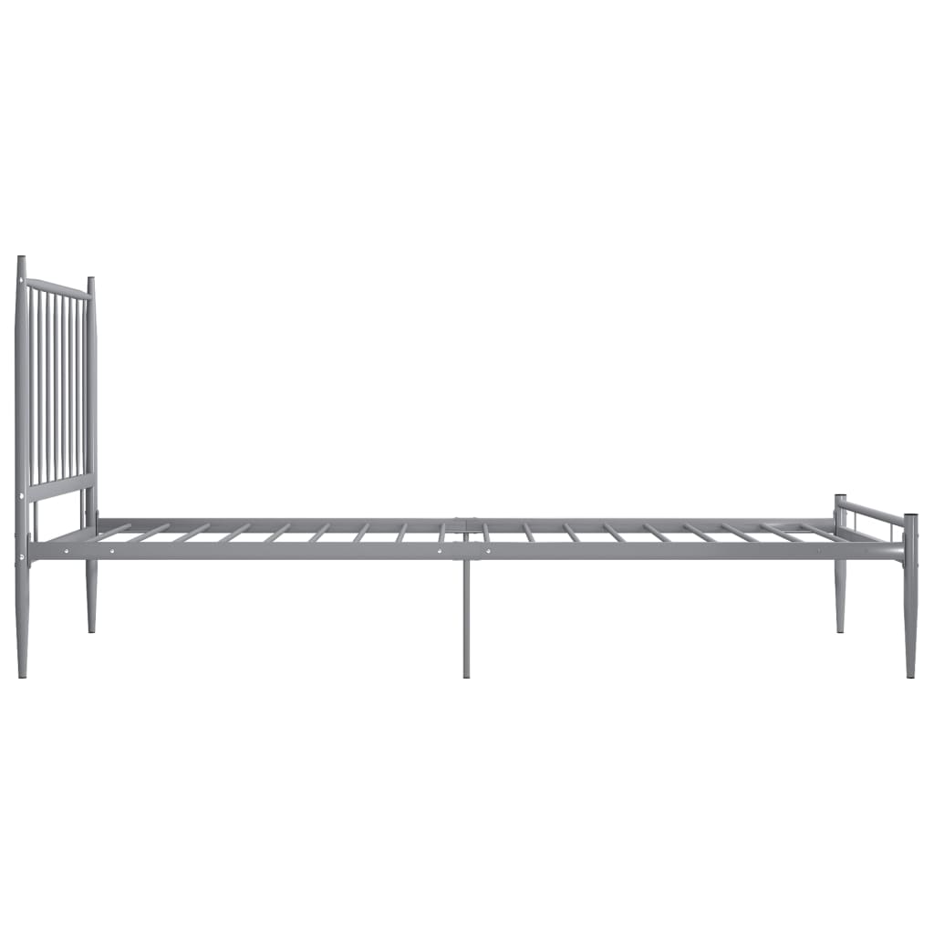 Bett Grau Metall 100x200 cm