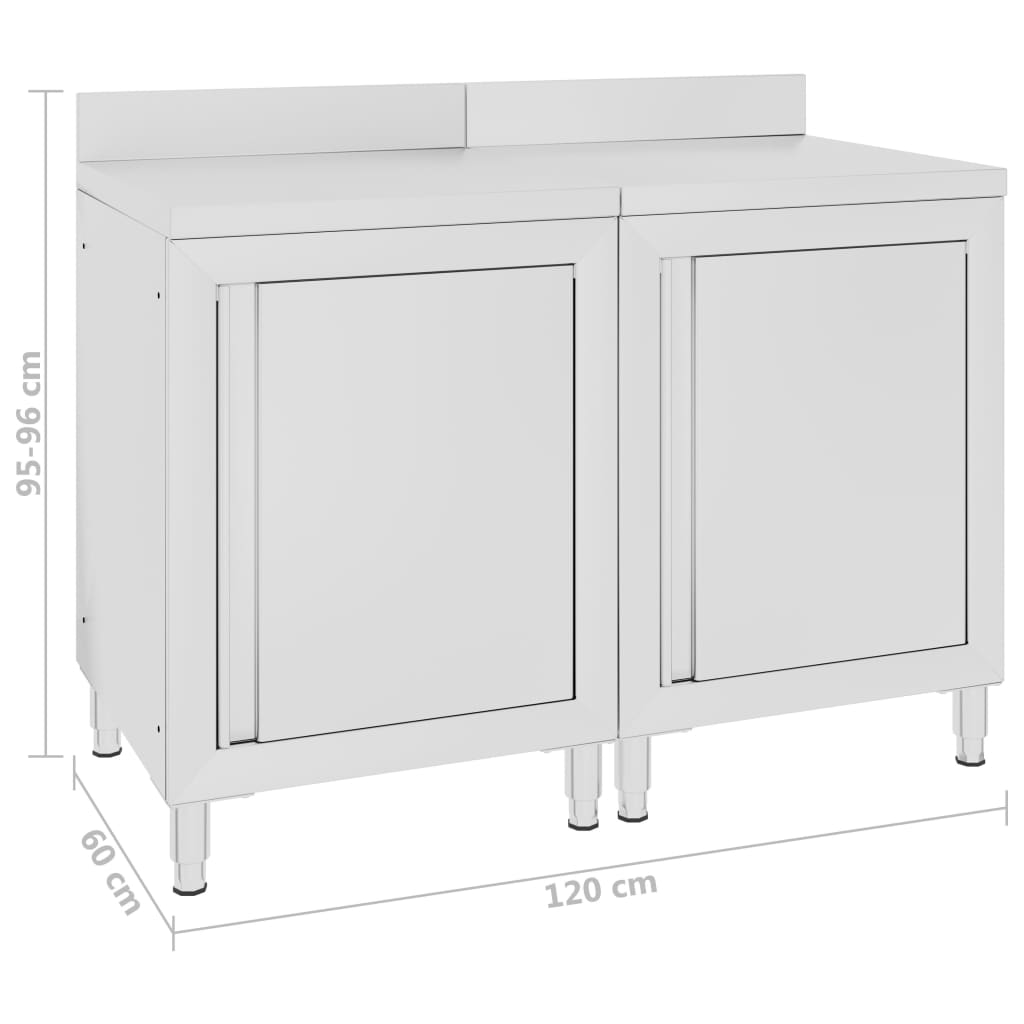 Arbeitsschrank 120x60x96 cm Edelstahl