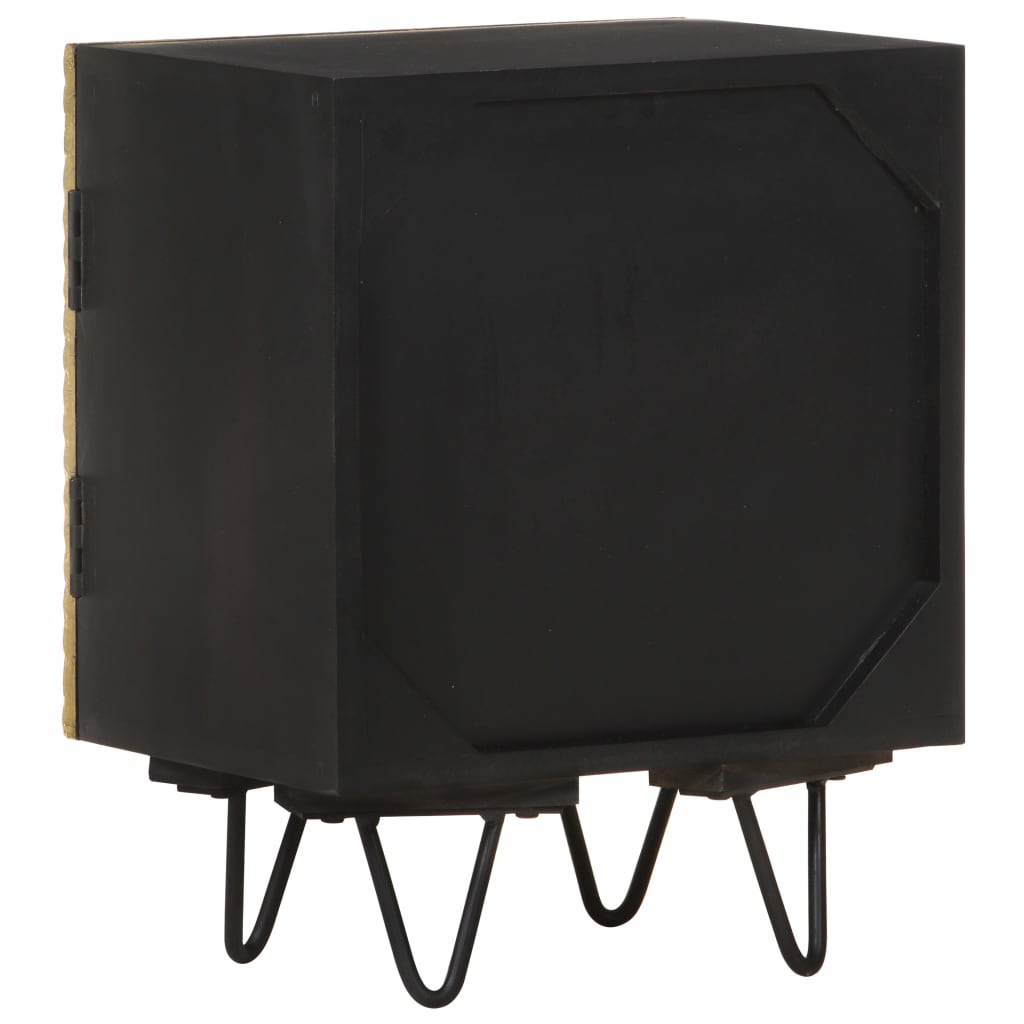 Nachttisch mit Messing-Front 40x30x50 cm Massivholz Mango