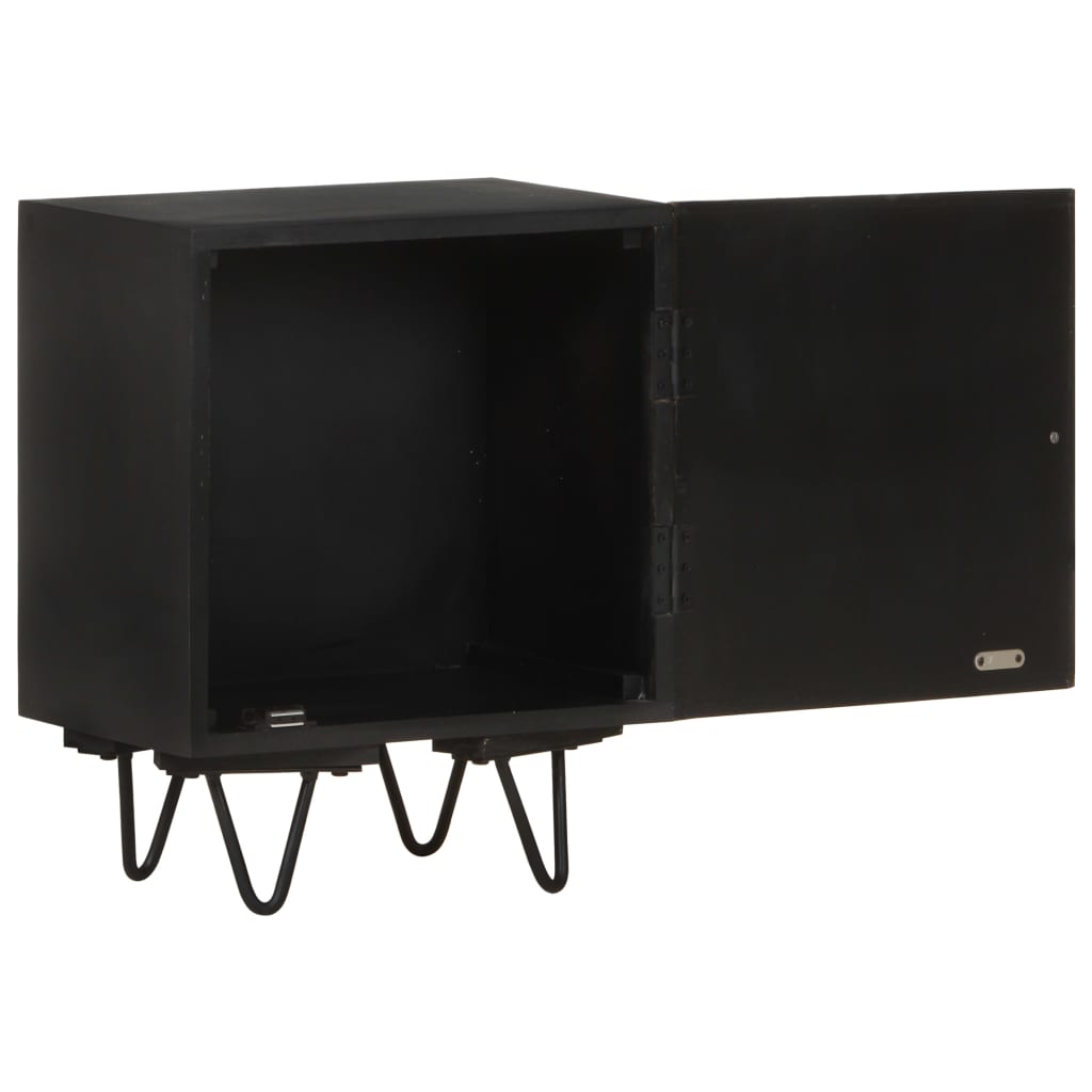 Nachttisch mit Messing-Front 40x30x50 cm Massivholz Mango