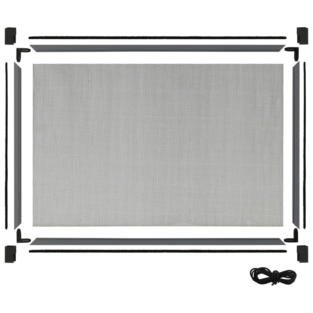 Ausziehbarer Insektenschutz für Fenster Anthrazit (75-143)x50cm