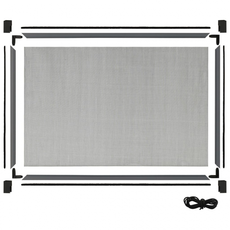 Teleskop-Fliegengitter für Fenster Anthrazit (100-193)x75 cm