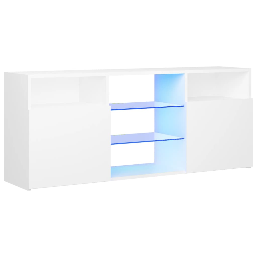 TV-Schrank mit LED-Leuchten Weiß 120x30x50 cm