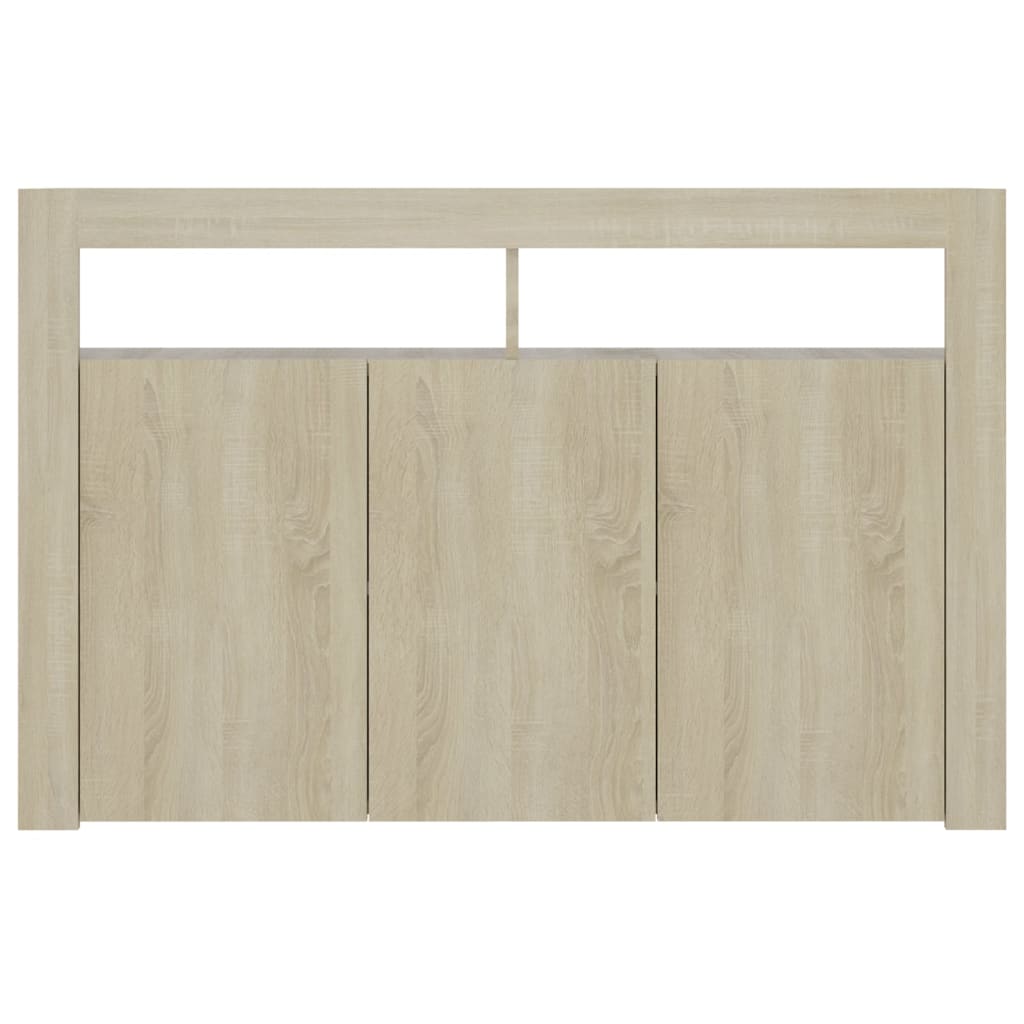 Sideboard mit LED-Leuchten Sonoma-Eiche 115,5x30x75 cm