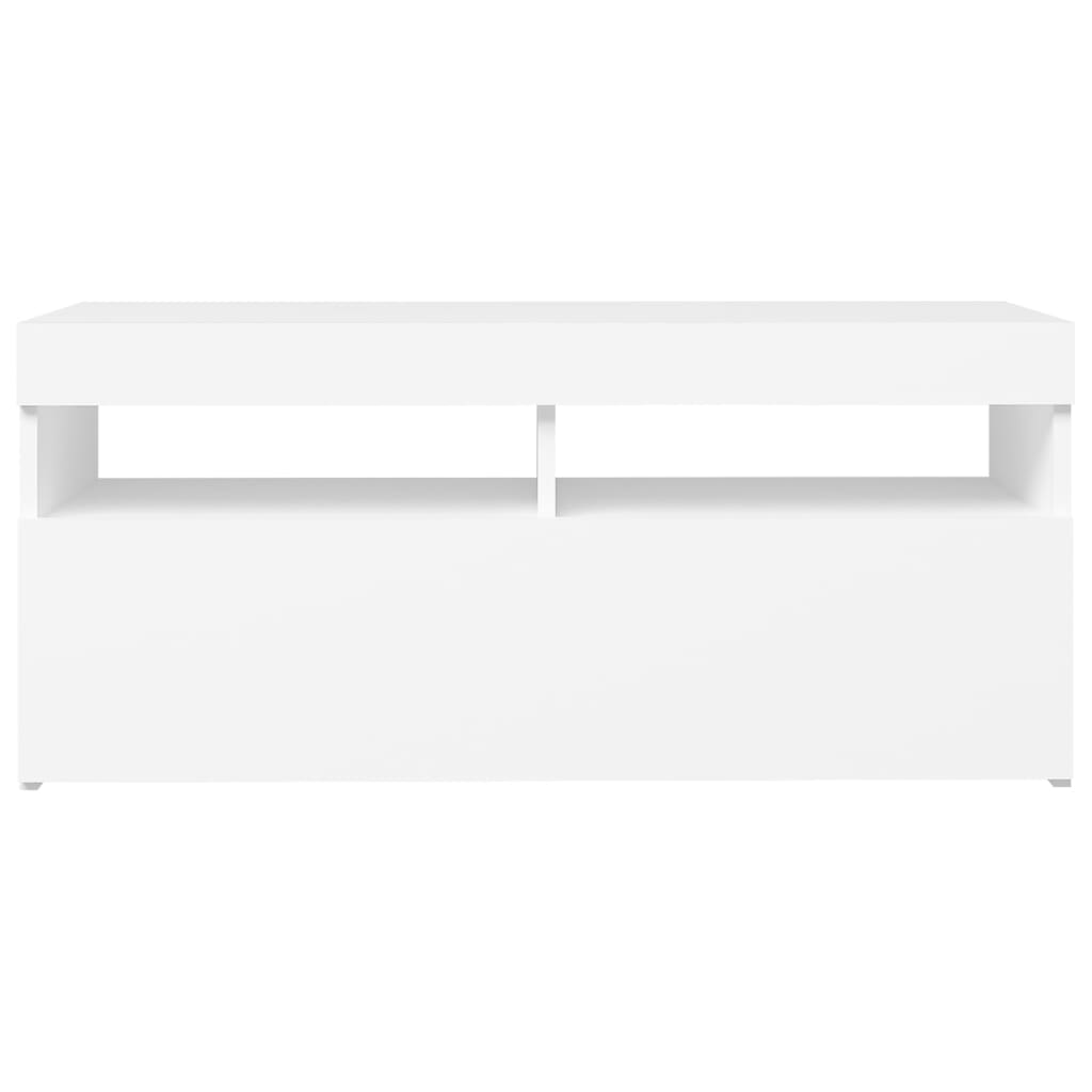 TV-Schrank mit LED-Leuchten Weiß 90x35x40 cm