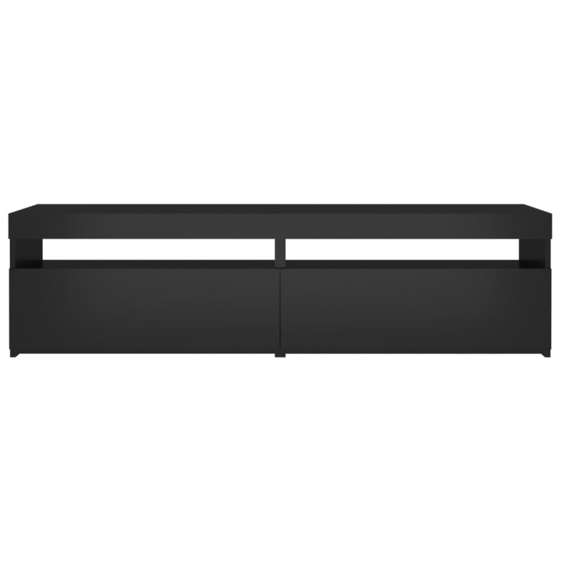 TV-Schränke 2 Stk. mit LED-Leuchten Schwarz 75x35x40 cm