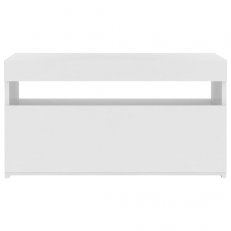 TV-Schrank mit LED-Leuchten Hochglanz-Weiß 75x35x40 cm