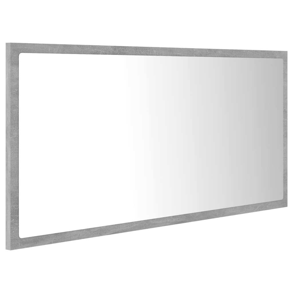 LED-Badspiegel Betongrau 90x8,5x37 cm Acryl